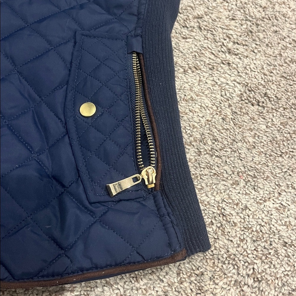 Active USA Dark Blue Quilted Vest with Gold Accents - Picture 2 of 7